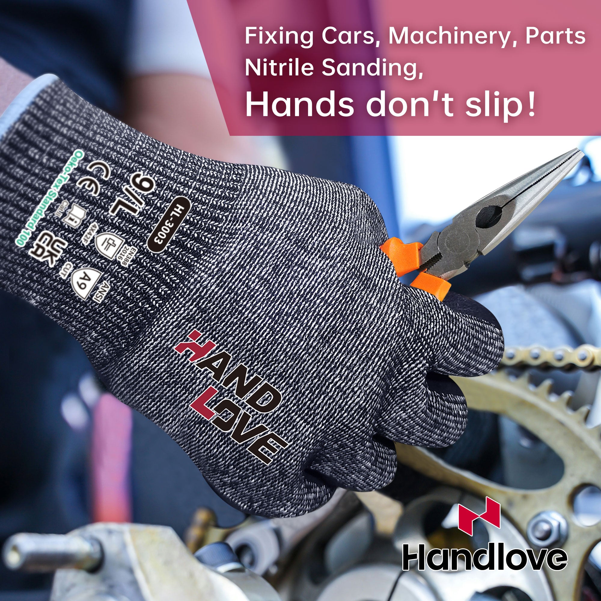 HANDLOVE ANSI A9 Level Cut Resistant Work Gloves